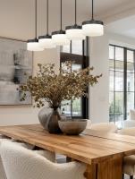 LED Linear Chandelier by Z-Lite - Renaud Collection, Matte Black Finish - 827P6-5L-MB-LED