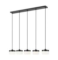 LED Linear Chandelier by Z-Lite - Renaud Collection, Matte Black Finish - 827P6-5L-MB-LED