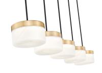 LED Linear Chandelier by Z-Lite - Renaud Collection, Modern Gold Finish - 827P6-5L-MGLD-LED