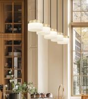 LED Linear Chandelier by Z-Lite - Renaud Collection, Modern Gold Finish - 827P6-5L-MGLD-LED
