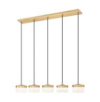 LED Linear Chandelier by Z-Lite - Renaud Collection, Modern Gold Finish - 827P6-5L-MGLD-LED