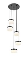 LED Chandelier by Z-Lite - Renaud Collection, Matte Black Finish - 827P6-5R-MB-LED