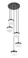 LED Chandelier by Z-Lite - Renaud Collection, Matte Black Finish - 827P6-5R-MB-LED