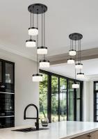 LED Chandelier by Z-Lite - Renaud Collection, Matte Black Finish - 827P6-5R-MB-LED