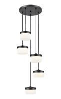 LED Chandelier by Z-Lite - Renaud Collection, Matte Black Finish - 827P6-5R-MB-LED