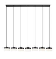 LED Linear Chandelier by Z-Lite - Renaud Collection, Matte Black Finish - 827P6-7L-MB-LED