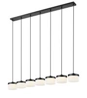 LED Linear Chandelier by Z-Lite - Renaud Collection, Matte Black Finish - 827P6-7L-MB-LED