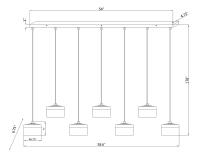 LED Linear Chandelier by Z-Lite - Renaud Collection, Matte Black Finish - 827P6-7L-MB-LED