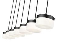 LED Linear Chandelier by Z-Lite - Renaud Collection, Matte Black Finish - 827P6-7L-MB-LED