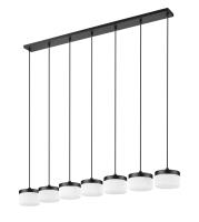 LED Linear Chandelier by Z-Lite - Renaud Collection, Matte Black Finish - 827P6-7L-MB-LED