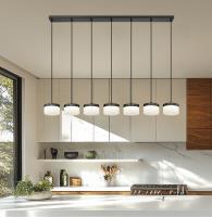 LED Linear Chandelier by Z-Lite - Renaud Collection, Matte Black Finish - 827P6-7L-MB-LED