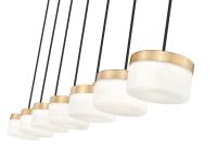 LED Linear Chandelier by Z-Lite - Renaud Collection, Modern Gold Finish - 827P6-7L-MGLD-LED