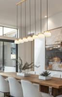 LED Linear Chandelier by Z-Lite - Renaud Collection, Modern Gold Finish - 827P6-7L-MGLD-LED