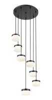 LED Chandelier by Z-Lite - Renaud Collection, Matte Black Finish - 827P6-7R-MB-LED