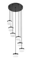 LED Chandelier by Z-Lite - Renaud Collection, Matte Black Finish - 827P6-7R-MB-LED