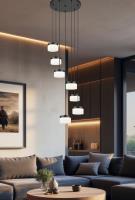 LED Chandelier by Z-Lite - Renaud Collection, Matte Black Finish - 827P6-7R-MB-LED