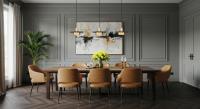 LED Linear Chandelier by Z-Lite - Ludo Collection, Matte Black + Modern Gold Finish - 829P12-3L-MB-MGLD-LE