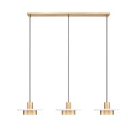 LED Linear Chandelier by Z-Lite - Ludo Collection, Matte White + Modern Gold Finish - 829P12-3L-MW-MGLD-LE
