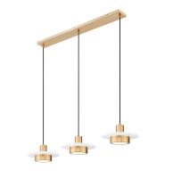 LED Linear Chandelier by Z-Lite - Ludo Collection, Matte White + Modern Gold Finish - 829P12-3L-MW-MGLD-LE