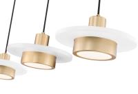 LED Linear Chandelier by Z-Lite - Ludo Collection, Matte White + Modern Gold Finish - 829P12-3L-MW-MGLD-LE