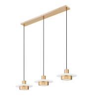 LED Linear Chandelier by Z-Lite - Ludo Collection, Matte White + Modern Gold Finish - 829P12-3L-MW-MGLD-LE