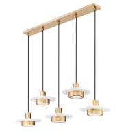 LED Linear Chandelier by Z-Lite - Ludo Collection, Matte White + Modern Gold Finish - 829P12-5L-MW-MGLD-LE