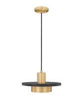 LED Pendant by Z-Lite - Ludo Collection, Matte Black + Modern Gold Finish - 829P12-MB-MGLD-LED