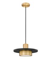 LED Pendant by Z-Lite - Ludo Collection, Matte Black + Modern Gold Finish - 829P12-MB-MGLD-LED
