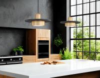LED Pendant by Z-Lite - Ludo Collection, Matte Black + Modern Gold Finish - 829P12-MB-MGLD-LED
