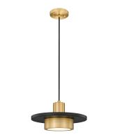 LED Pendant by Z-Lite - Ludo Collection, Matte Black + Modern Gold Finish - 829P12-MB-MGLD-LED