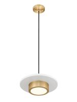 LED Pendant by Z-Lite - Ludo Collection, Matte White + Modern Gold Finish - 829P12-MW-MGLD-LED