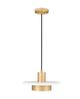 LED Pendant by Z-Lite - Ludo Collection, Matte White + Modern Gold Finish - 829P12-MW-MGLD-LED
