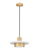 LED Pendant by Z-Lite - Ludo Collection, Matte White + Modern Gold Finish - 829P12-MW-MGLD-LED