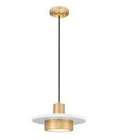 LED Pendant by Z-Lite - Ludo Collection, Matte White + Modern Gold Finish - 829P12-MW-MGLD-LED