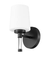 One Light Vanity by Z-Lite - Henri Collection, Matte Black Finish - 7700-1V-MB
