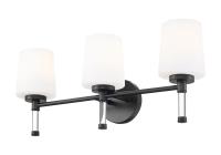 Three Light Vanity by Z-Lite - Henri Collection, Matte Black Finish - 7700-3V-MB