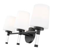 Three Light Vanity by Z-Lite - Henri Collection, Matte Black Finish - 7700-3V-MB