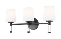 Three Light Vanity by Z-Lite - Henri Collection, Matte Black Finish - 7700-3V-MB