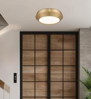 LED Flush Mount by Z-Lite - Quasars Collection, Modern Gold Finish - 7701F12-MGLD-LED
