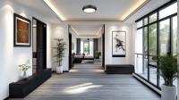 LED Flush Mount by Z-Lite - Quasars Collection, Matte Black Finish - 7701F16-MB-LED