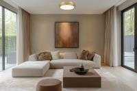 LED Flush Mount by Z-Lite - Quasars Collection, Modern Gold Finish - 7701F16-MGLD-LED