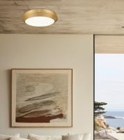 LED Flush Mount by Z-Lite - Quasars Collection, Modern Gold Finish - 7701F16-MGLD-LED