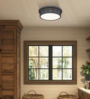 LED Flush Mount by Z-Lite - Bentley Collection, Matte Black Finish - 7702F16-MB-LED