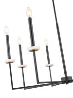 Eight Light Chandelier by Z-Lite - Gaultier Collection, Matte Black + Modern Gold Finish - 6100-8MB