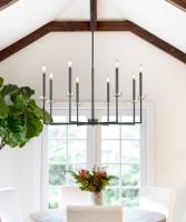 Eight Light Chandelier by Z-Lite - Gaultier Collection, Matte Black + Modern Gold Finish - 6100-8MB
