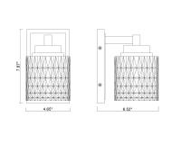 One Light Wall Sconce by Z-Lite - Jacqueline Collection, Matte Black Finish - 6101-1S-MB