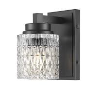 One Light Wall Sconce by Z-Lite - Jacqueline Collection, Matte Black Finish - 6101-1S-MB