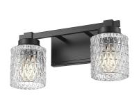 Two Light Vanity by Z-Lite - Jacqueline Collection, Matte Black Finish - 6101-2V-MB