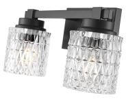 Two Light Vanity by Z-Lite - Jacqueline Collection, Matte Black Finish - 6101-2V-MB