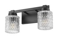 Two Light Vanity by Z-Lite - Jacqueline Collection, Matte Black Finish - 6101-2V-MB